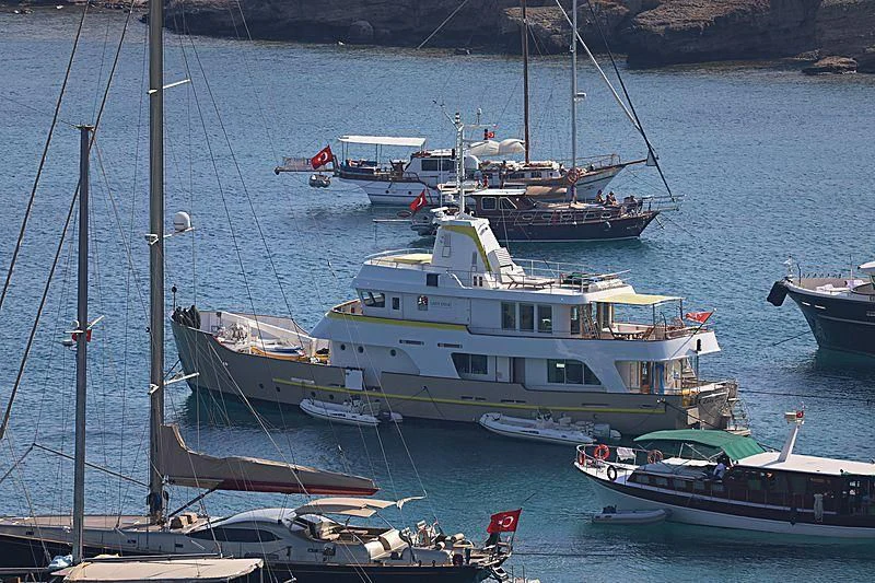 a group of boats in a harbor aboard LADY DIDA Yacht for Sale
