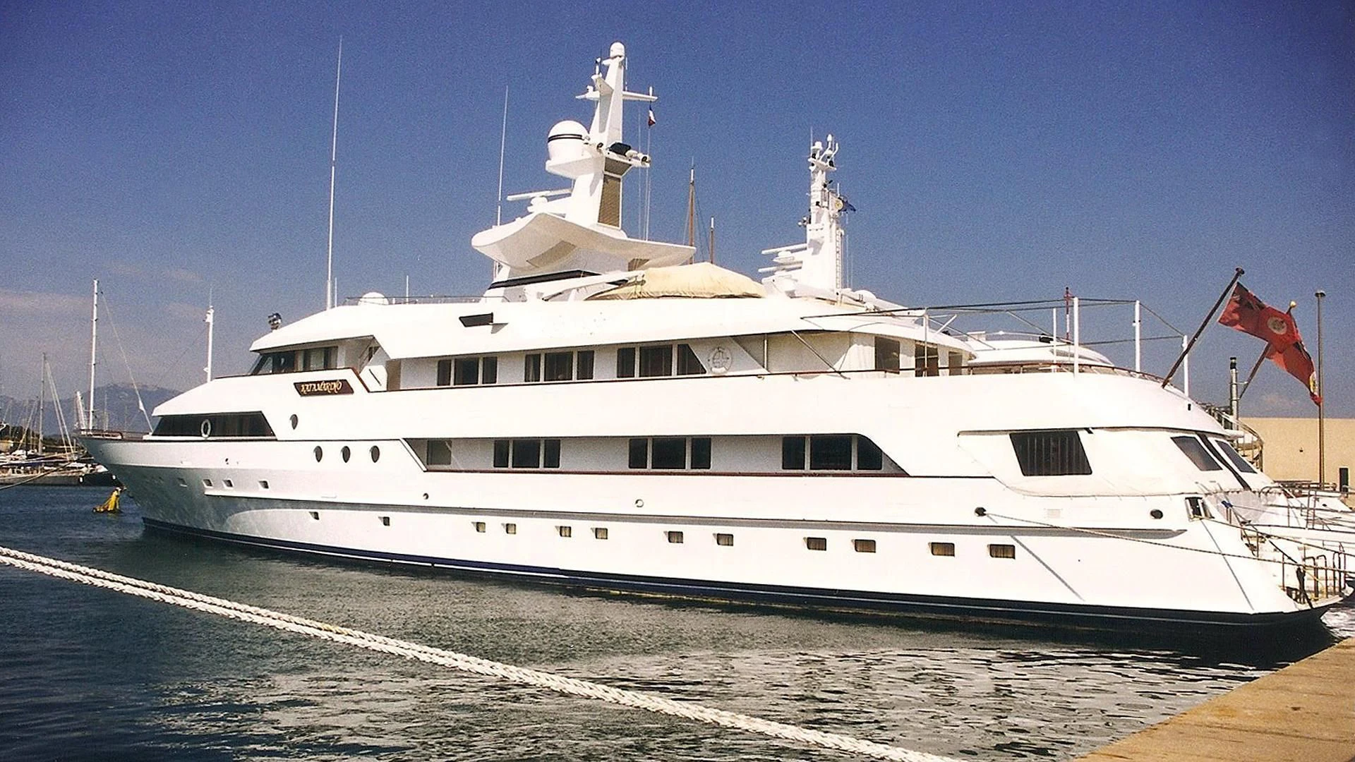 a large white ship aboard PARIS Yacht for Sale