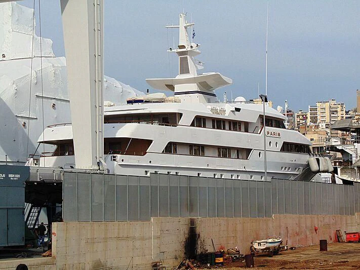 a large white ship aboard PARIS Yacht for Sale