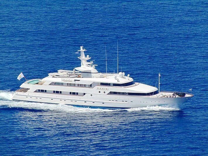 a white yacht in the water aboard PARIS Yacht for Sale