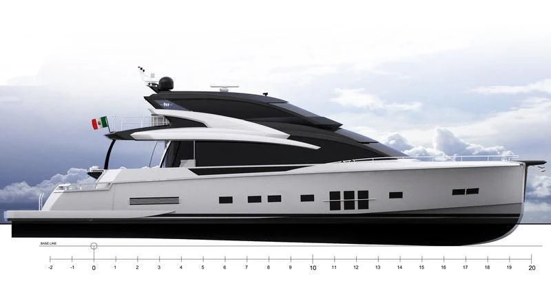 a white yacht in the water aboard ADLER SUPREMA X Yacht for Sale