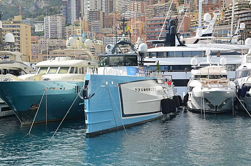 several boats docked in a harbor aboard CHASING ROMANCE Yacht for Sale