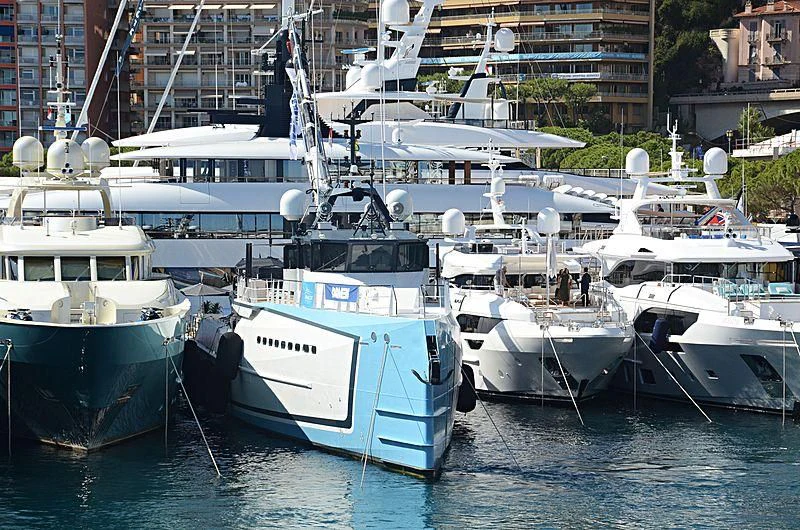 several boats in a harbor aboard CHASING ROMANCE Yacht for Sale