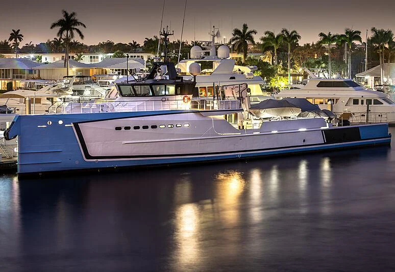 a boat in the water aboard CHASING ROMANCE Yacht for Sale