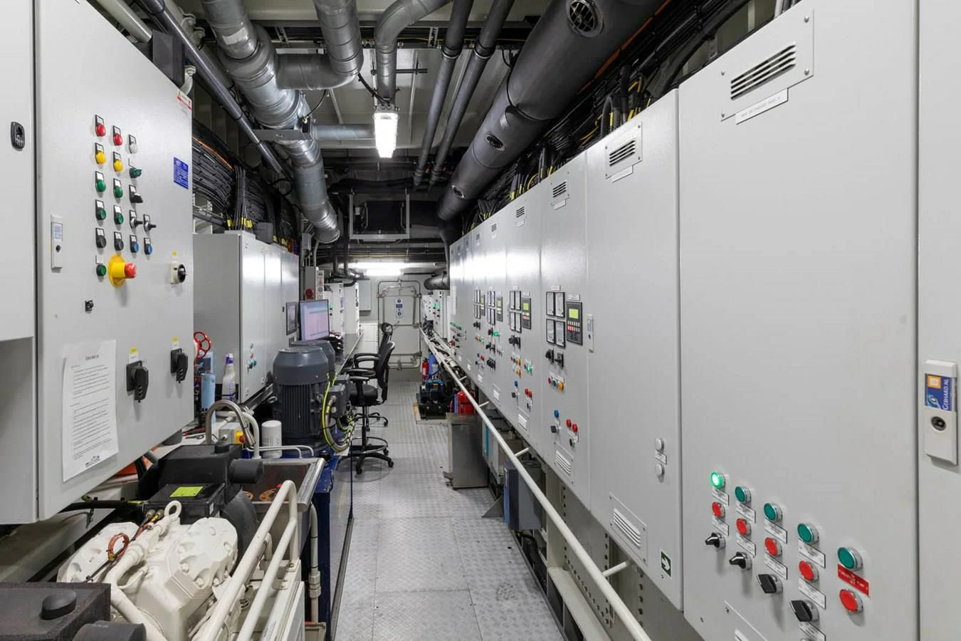 a room with machines and equipment aboard CHASING ROMANCE Yacht for Sale