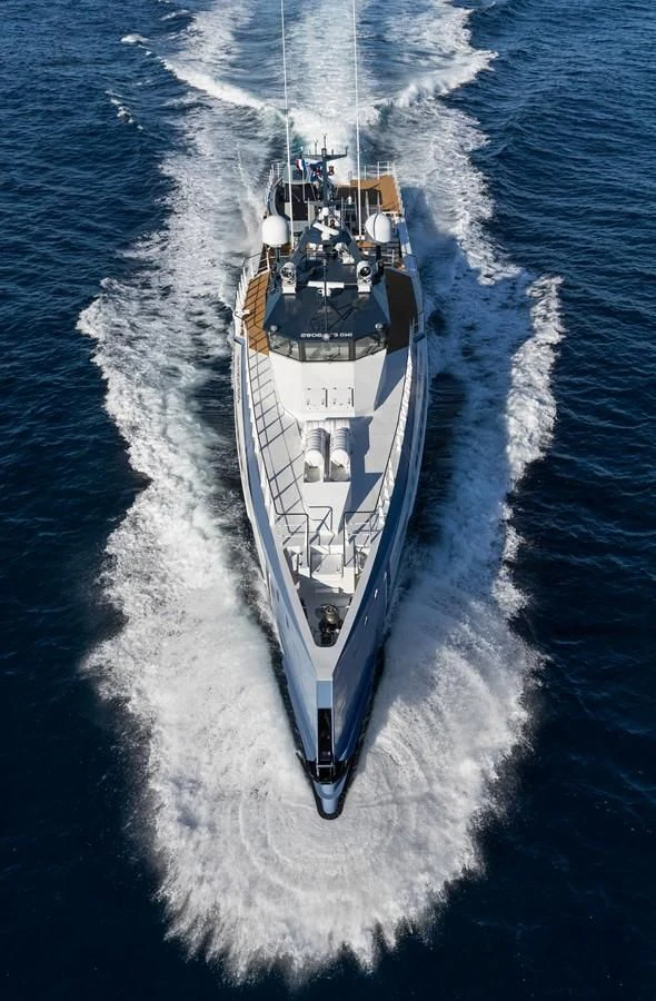 a ship sailing on the water aboard CHASING ROMANCE Yacht for Sale