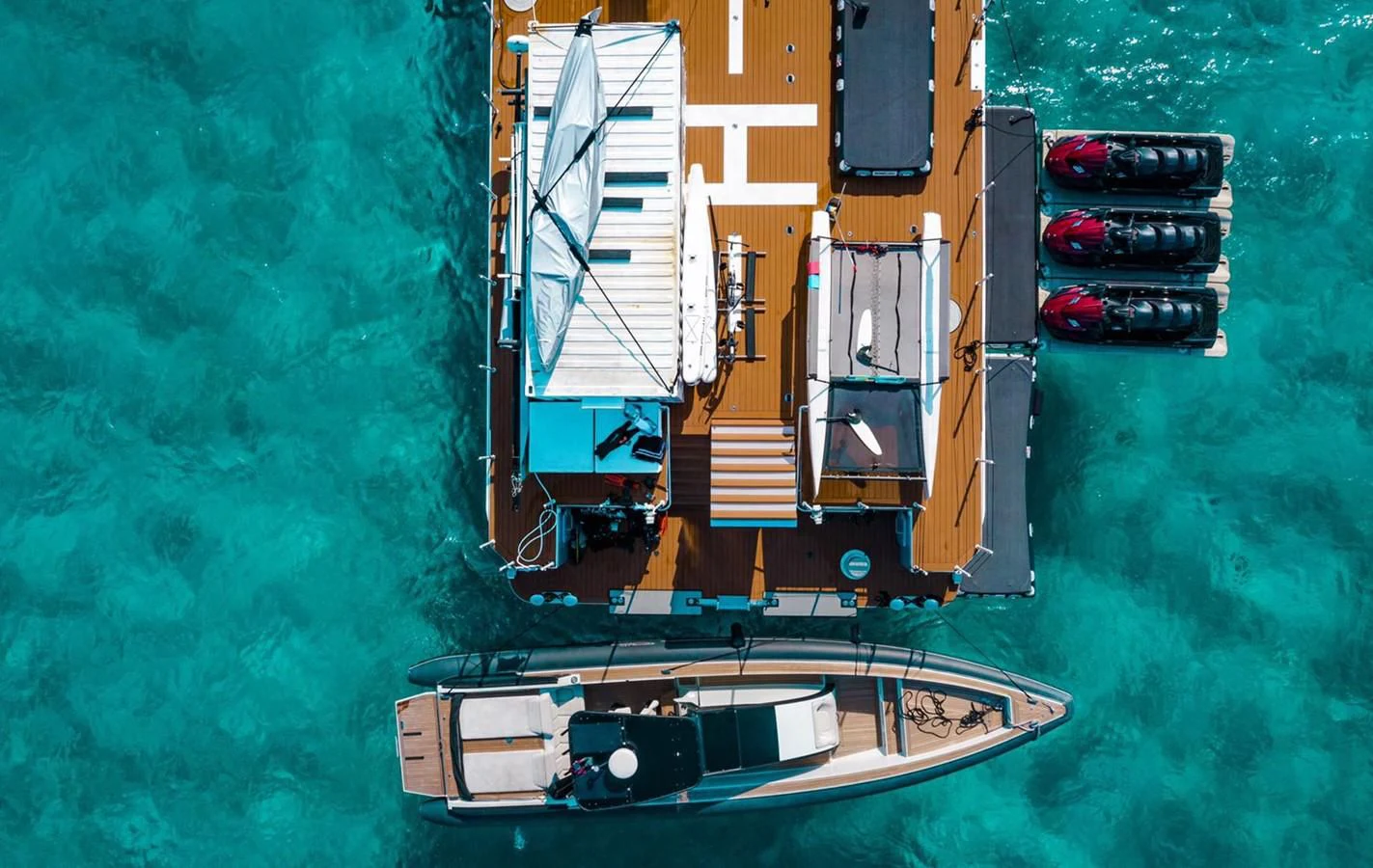 a satellite in the water aboard CHASING ROMANCE Yacht for Sale