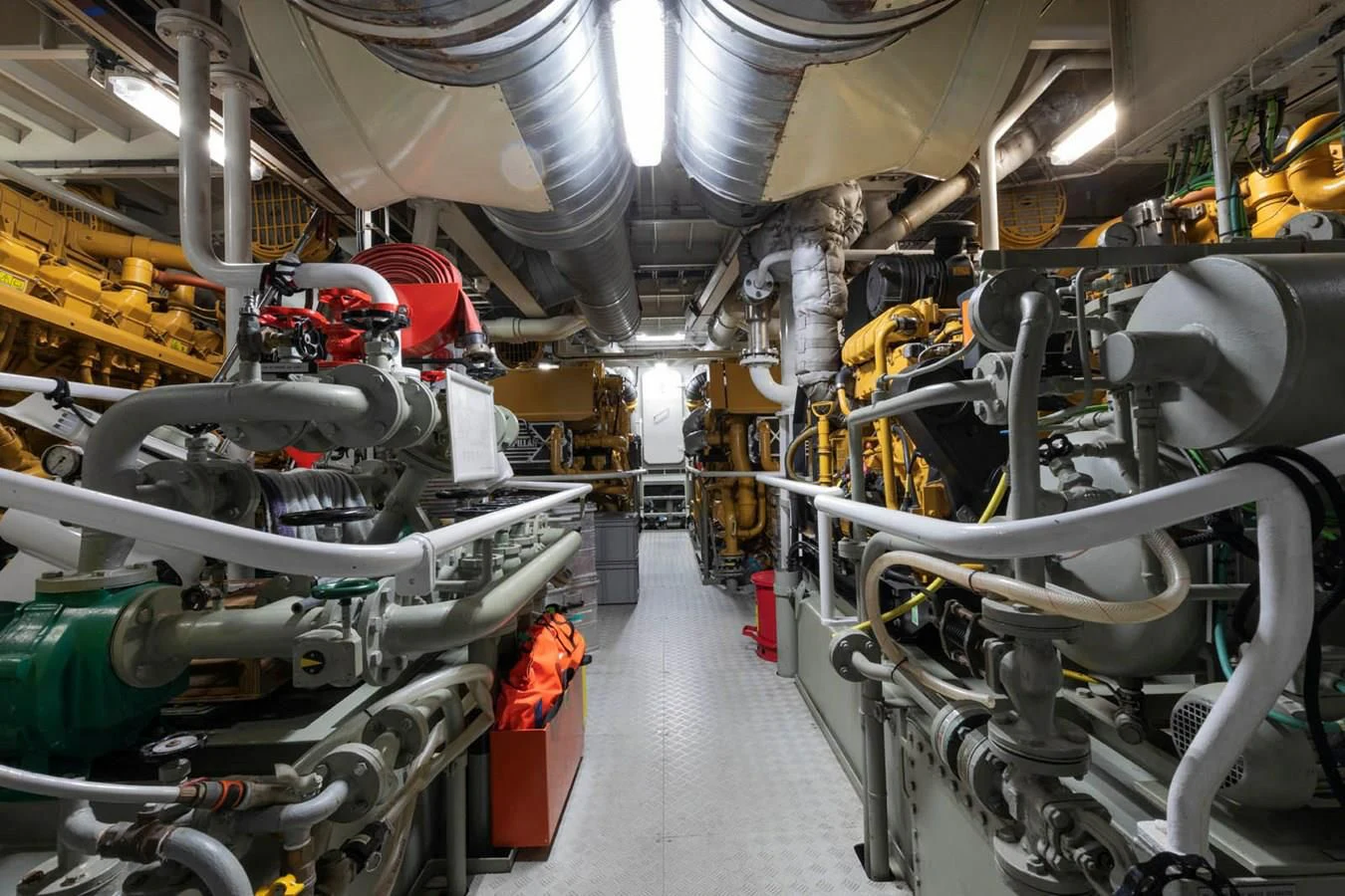 a room with machinery aboard CHASING ROMANCE Yacht for Sale