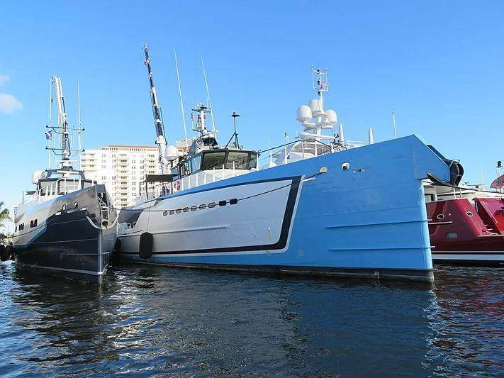 a few large boats in the water aboard CHASING ROMANCE Yacht for Sale