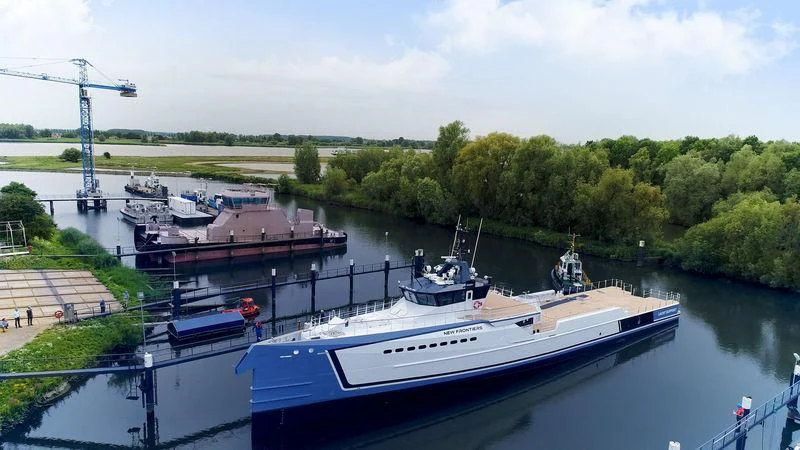a boat docked at a pier aboard CHASING ROMANCE Yacht for Sale