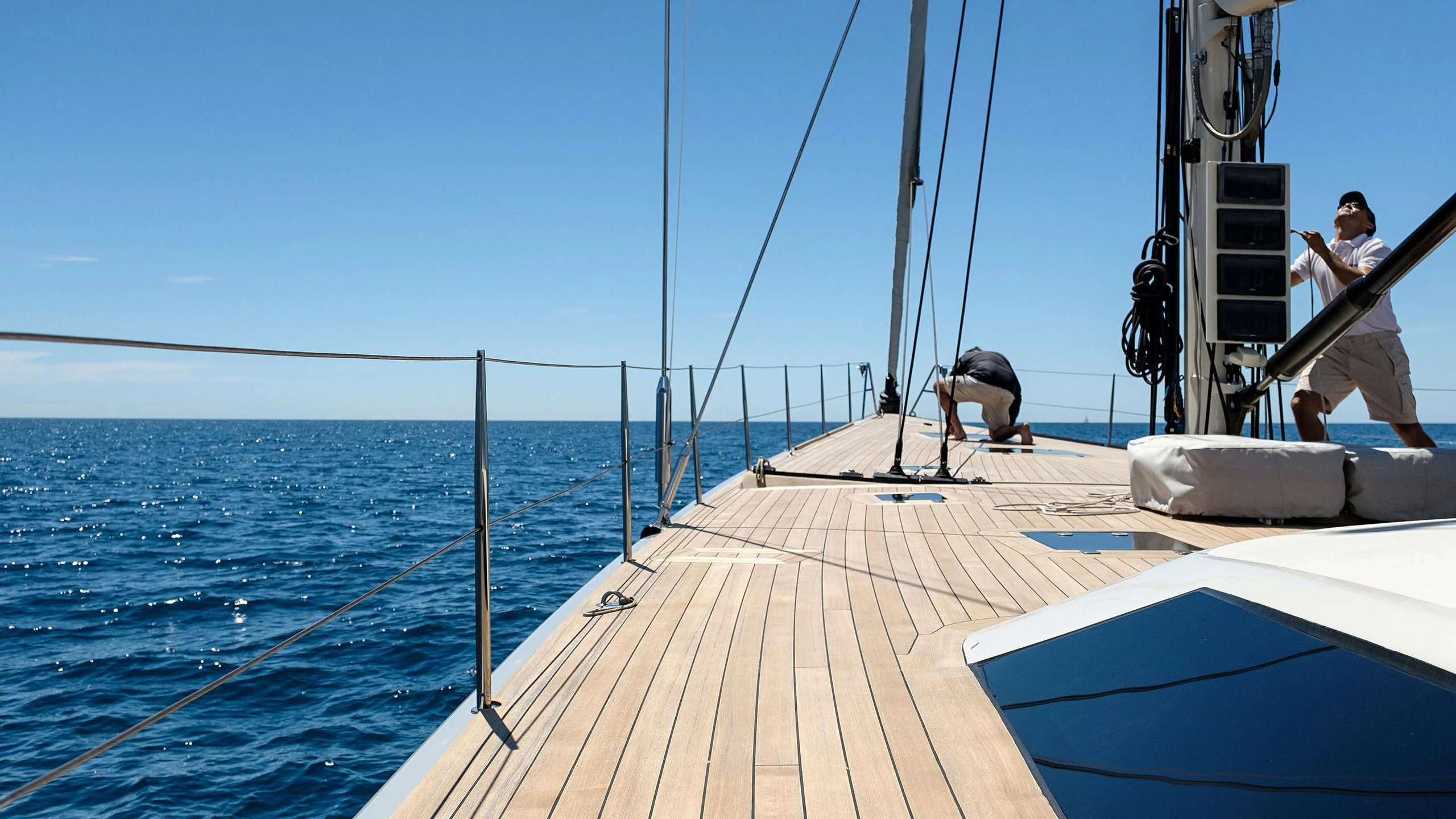 a person on a boat aboard NINA I Yacht for Sale
