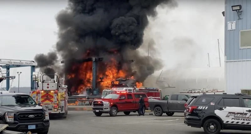 a fire truck on fire aboard DRINKABILITY Yacht for Sale