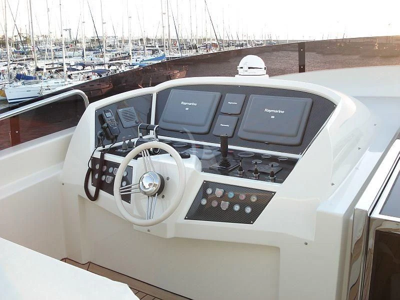 a white console on a boat aboard COSMOS LUNA Yacht for Sale