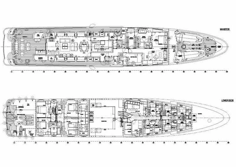 diagram aboard LA MIRAGE Yacht for Sale