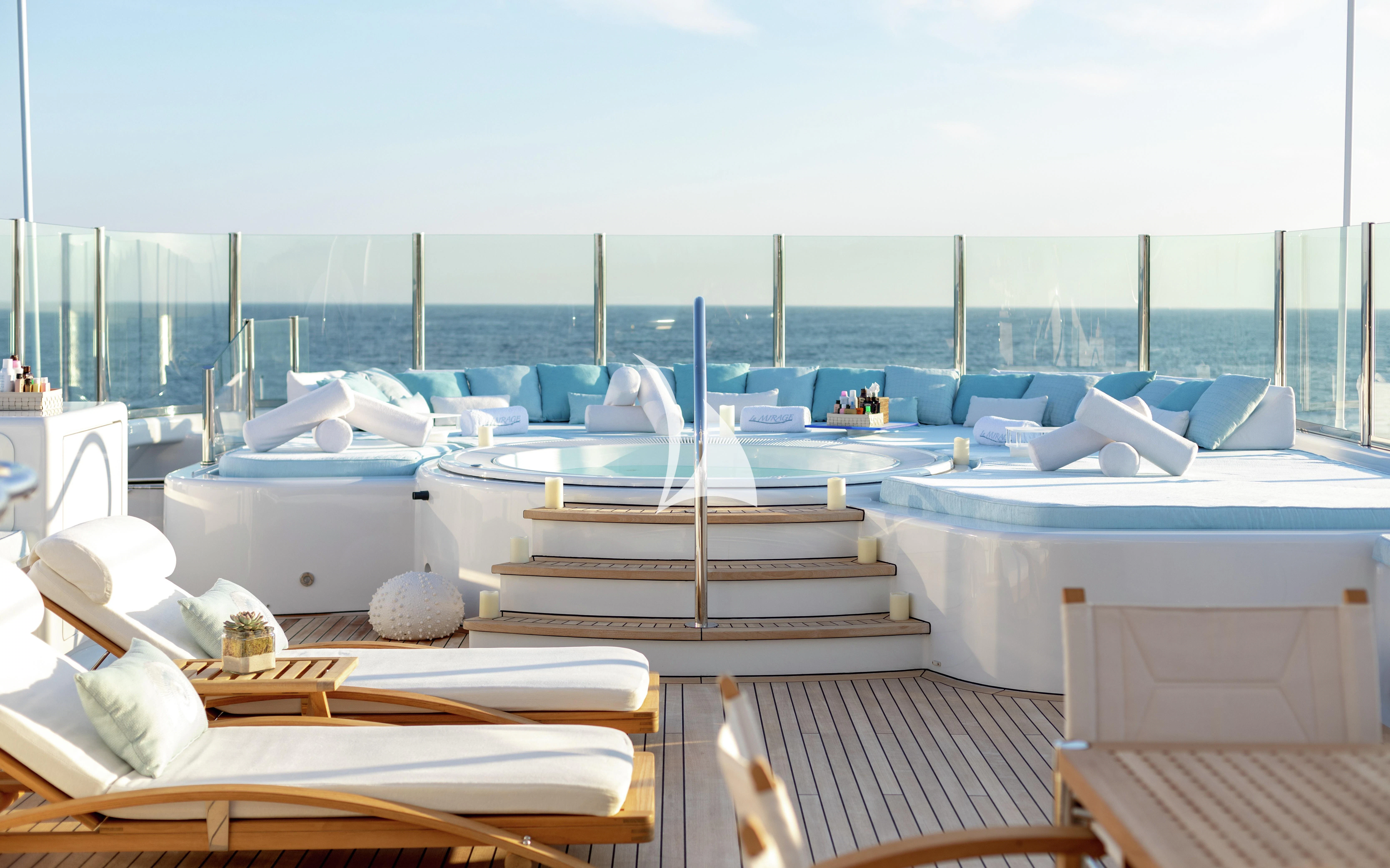 a boat on the water aboard LA MIRAGE Yacht for Sale