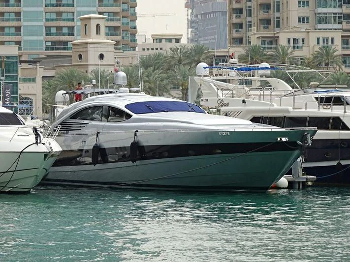 a group of boats in a harbor aboard SPIRIT OF ZEN Yacht for Sale