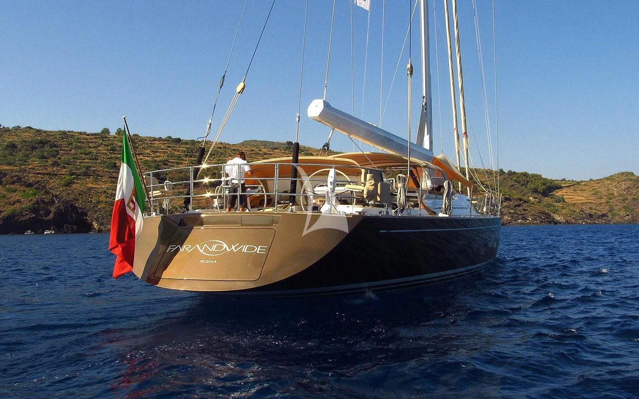a boat on the water aboard FAR AND WIDE Yacht for Sale