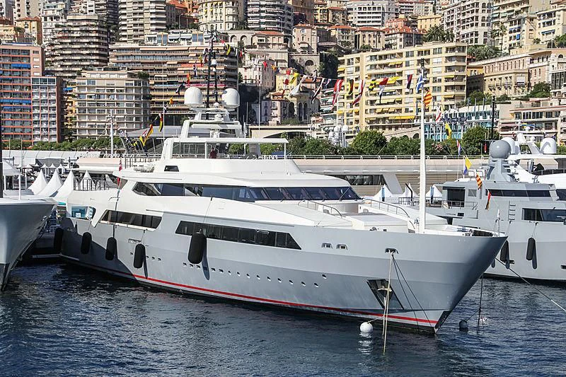 a couple of boats in a harbor aboard VICKY Yacht for Charter