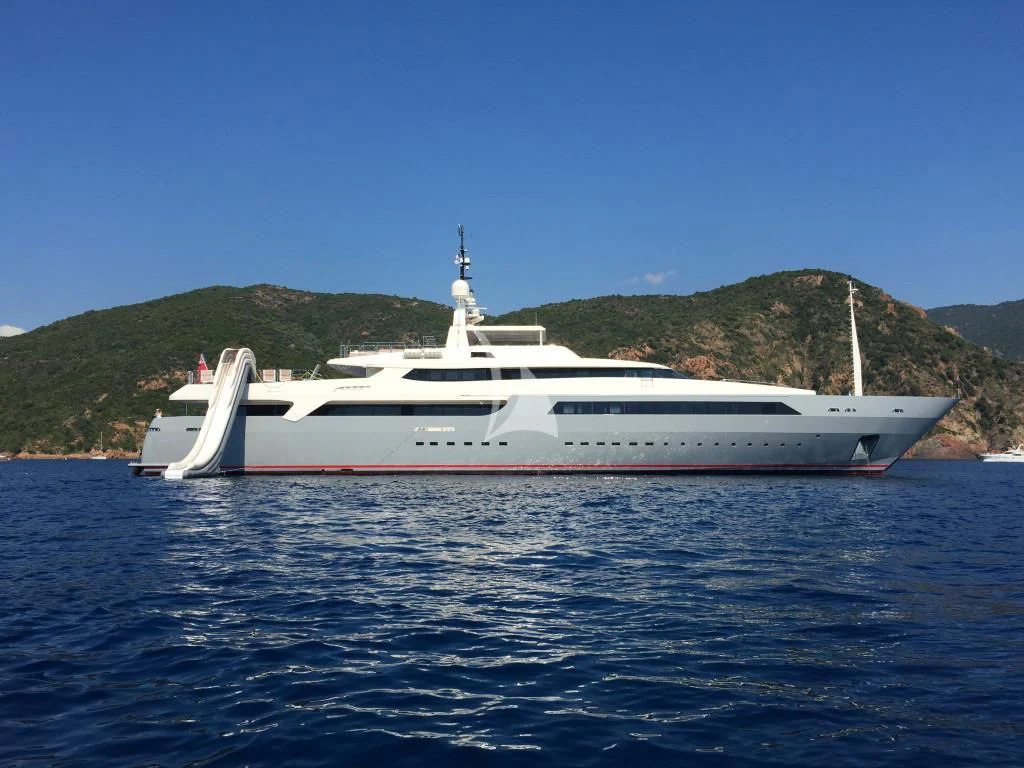a white boat on the water aboard VICKY Yacht for Charter