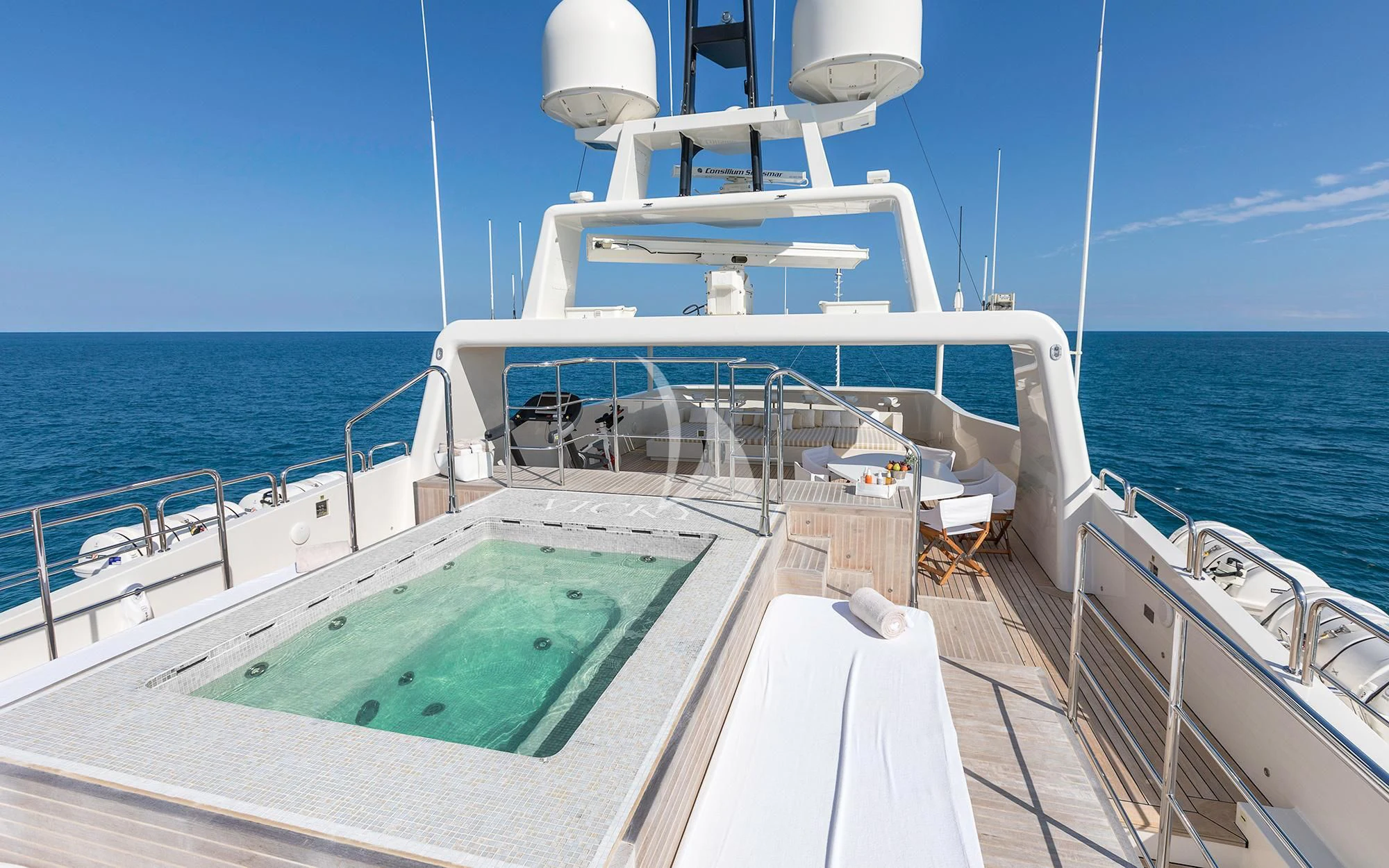 a boat on the water aboard VICKY Yacht for Charter