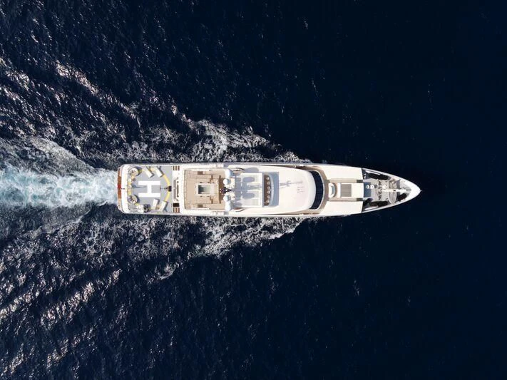 a space ship in space aboard VICKY Yacht for Charter