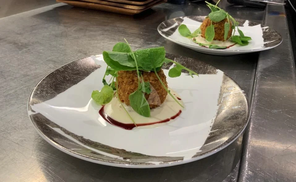 a plate of sushi aboard VICKY Yacht for Charter