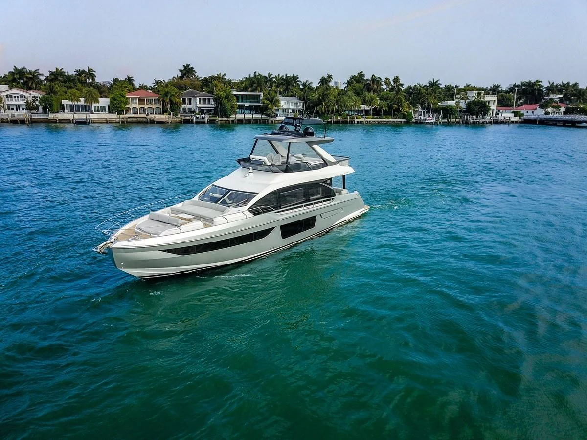 a boat in the water aboard CRIMSON Yacht for Sale