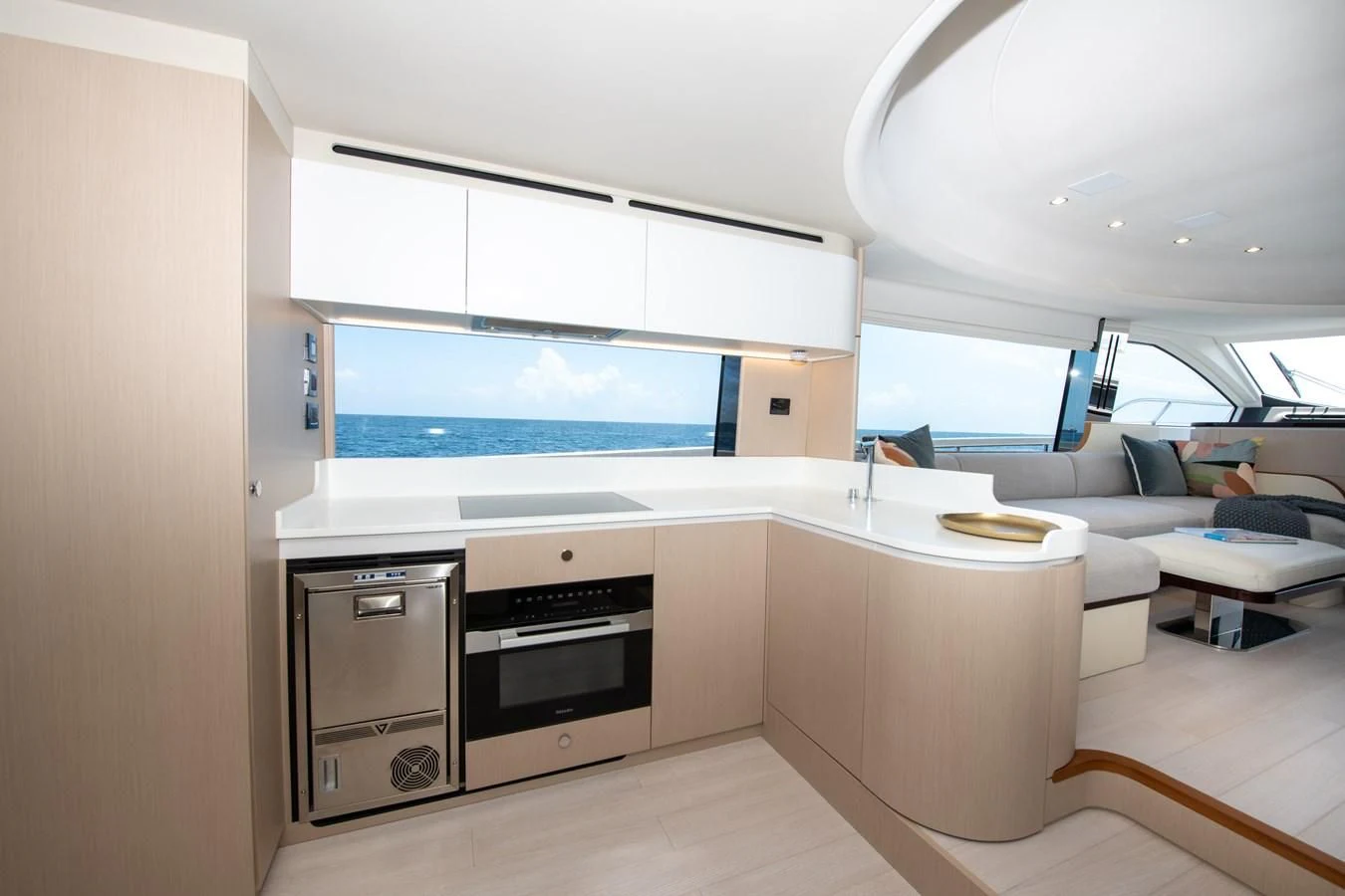 a kitchen with a large oven aboard CRIMSON Yacht for Sale