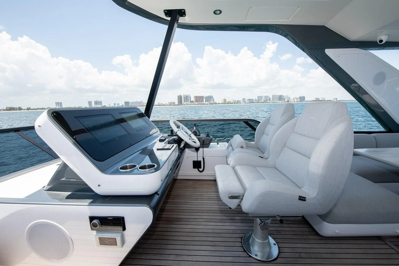 a boat on a deck aboard CRIMSON Yacht for Sale