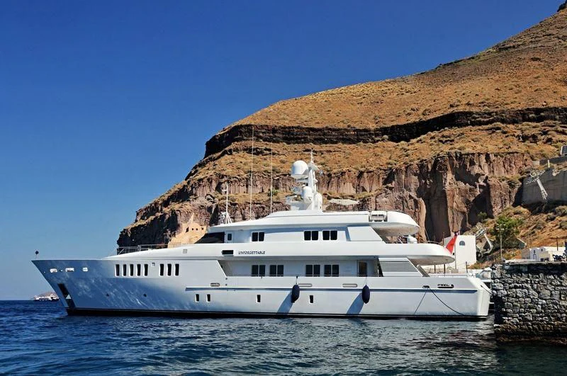 a boat in the water aboard UNFORGETTABLE Yacht for Sale