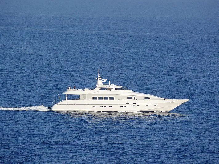a white boat in the water aboard SUN ARK Yacht for Sale