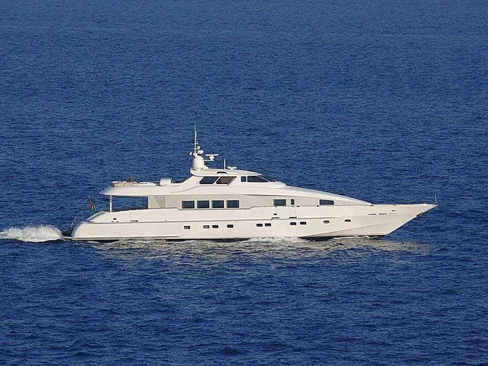 a white yacht in the water aboard SUN ARK Yacht for Sale