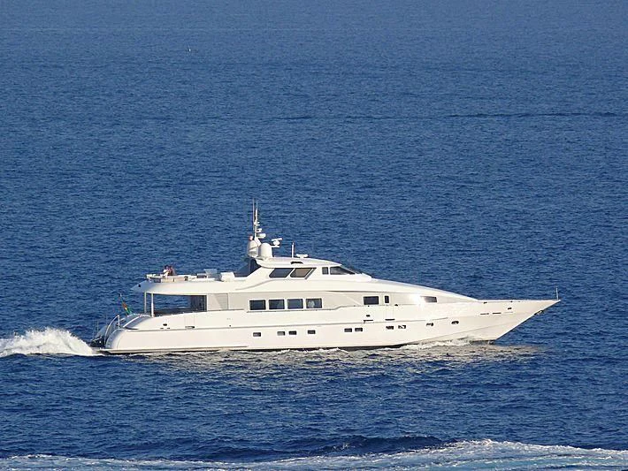 a white yacht in the water aboard SUN ARK Yacht for Sale