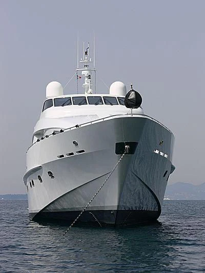 a large white boat in the water aboard SUN ARK Yacht for Sale