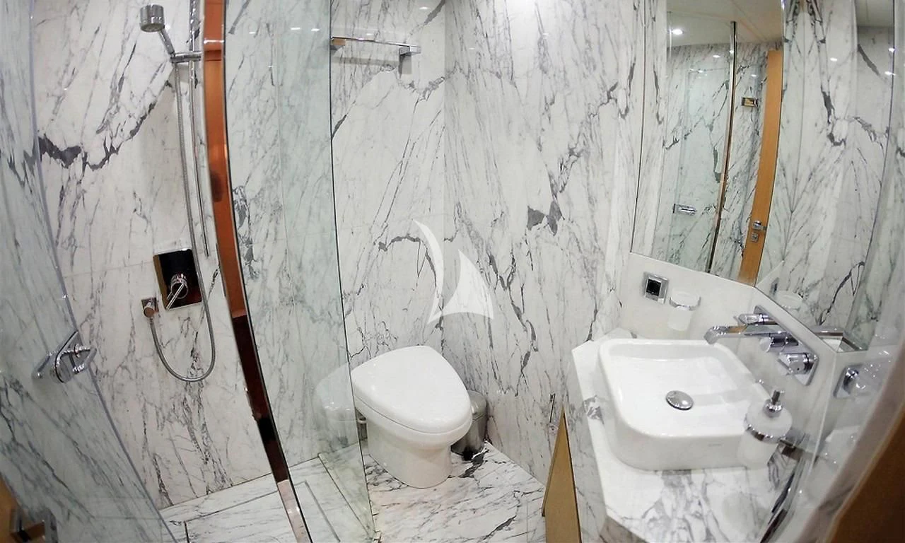 a bathroom with a toilet and sink aboard ZELDA Yacht for Sale