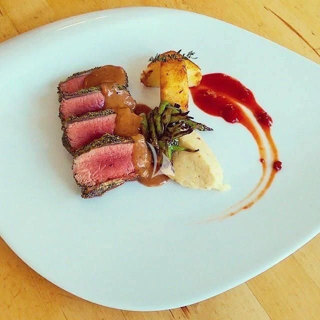 a plate of food aboard ZELDA Yacht for Sale