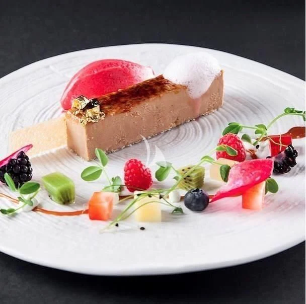 a plate of food aboard ZELDA Yacht for Sale