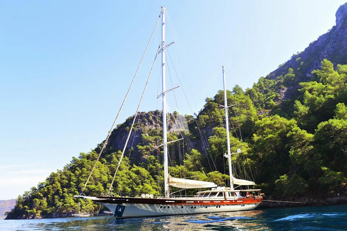 a sailboat on the water aboard ZELDA Yacht for Sale