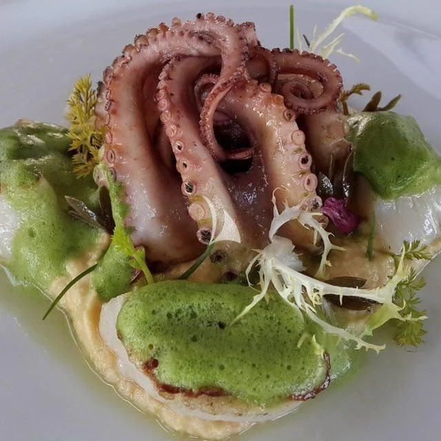 a plate of food aboard ZELDA Yacht for Sale