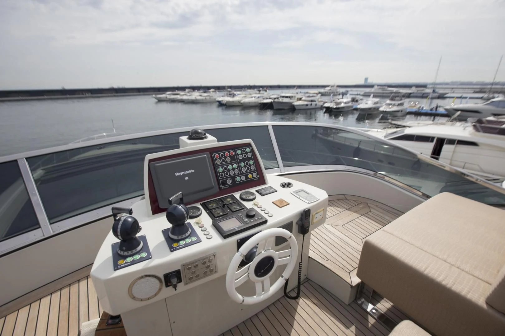 a boat with a view of the water and boats aboard SHU SHE Yacht for Sale