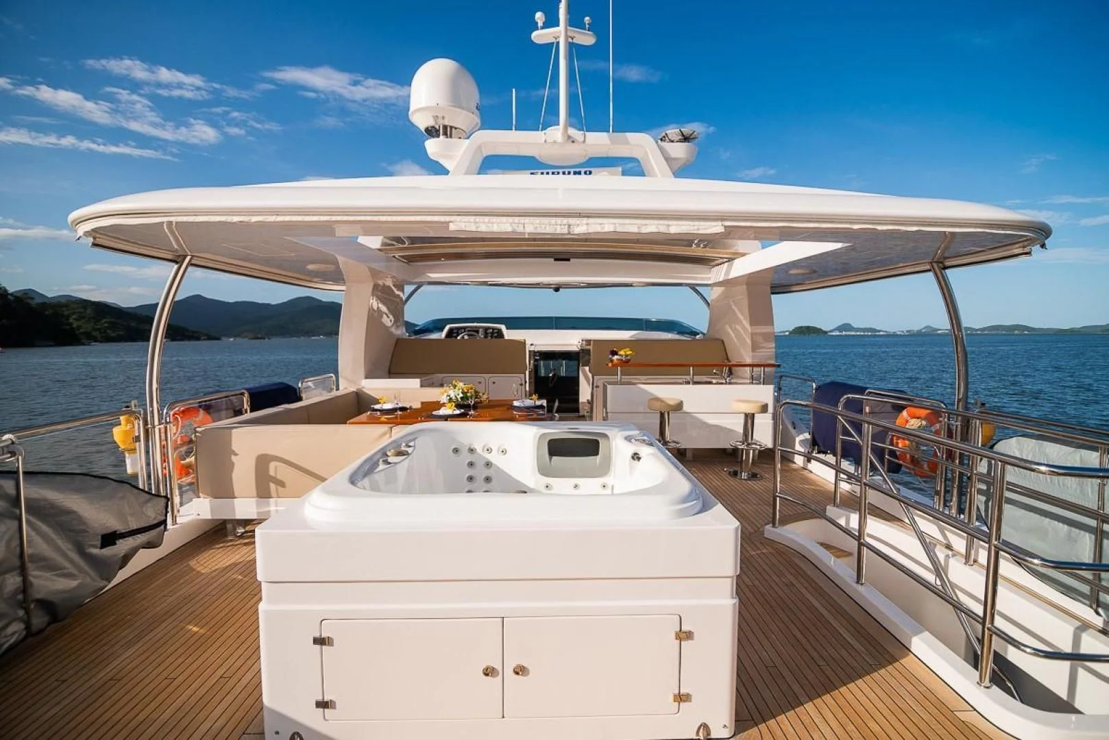 a boat on a body of water aboard BLUE BAY Yacht for Sale