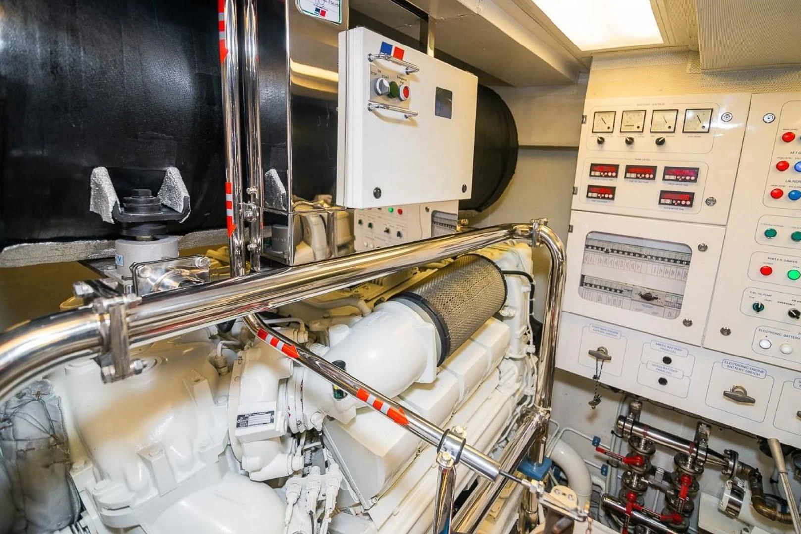 a machine with a large piece of equipment in it aboard BLUE BAY Yacht for Sale