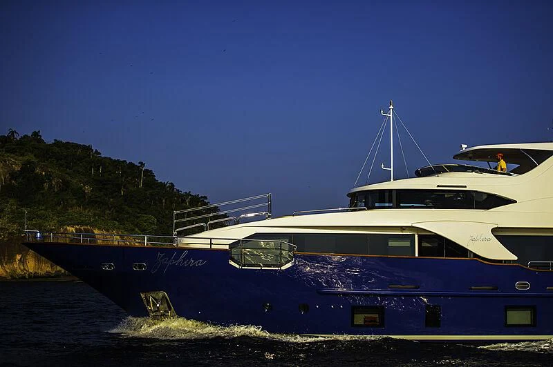 a boat on the water aboard BLUE BAY Yacht for Sale
