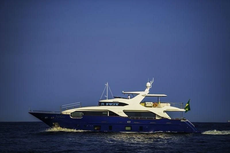 a boat in the water aboard BLUE BAY Yacht for Sale