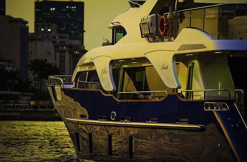a boat on the water aboard BLUE BAY Yacht for Sale