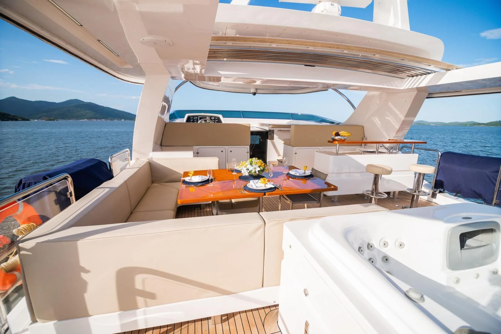 a boat on the water aboard BLUE BAY Yacht for Sale