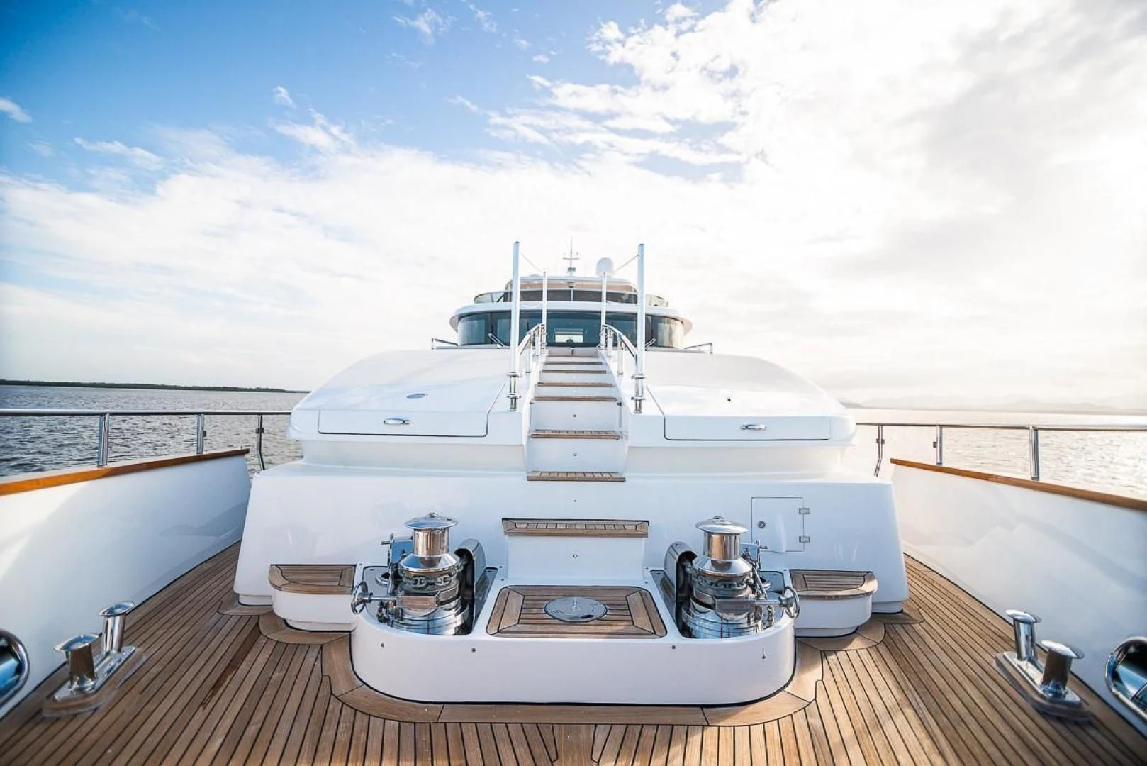 a boat on a deck aboard BLUE BAY Yacht for Sale