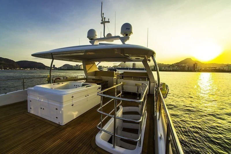 a boat on a body of water aboard BLUE BAY Yacht for Sale