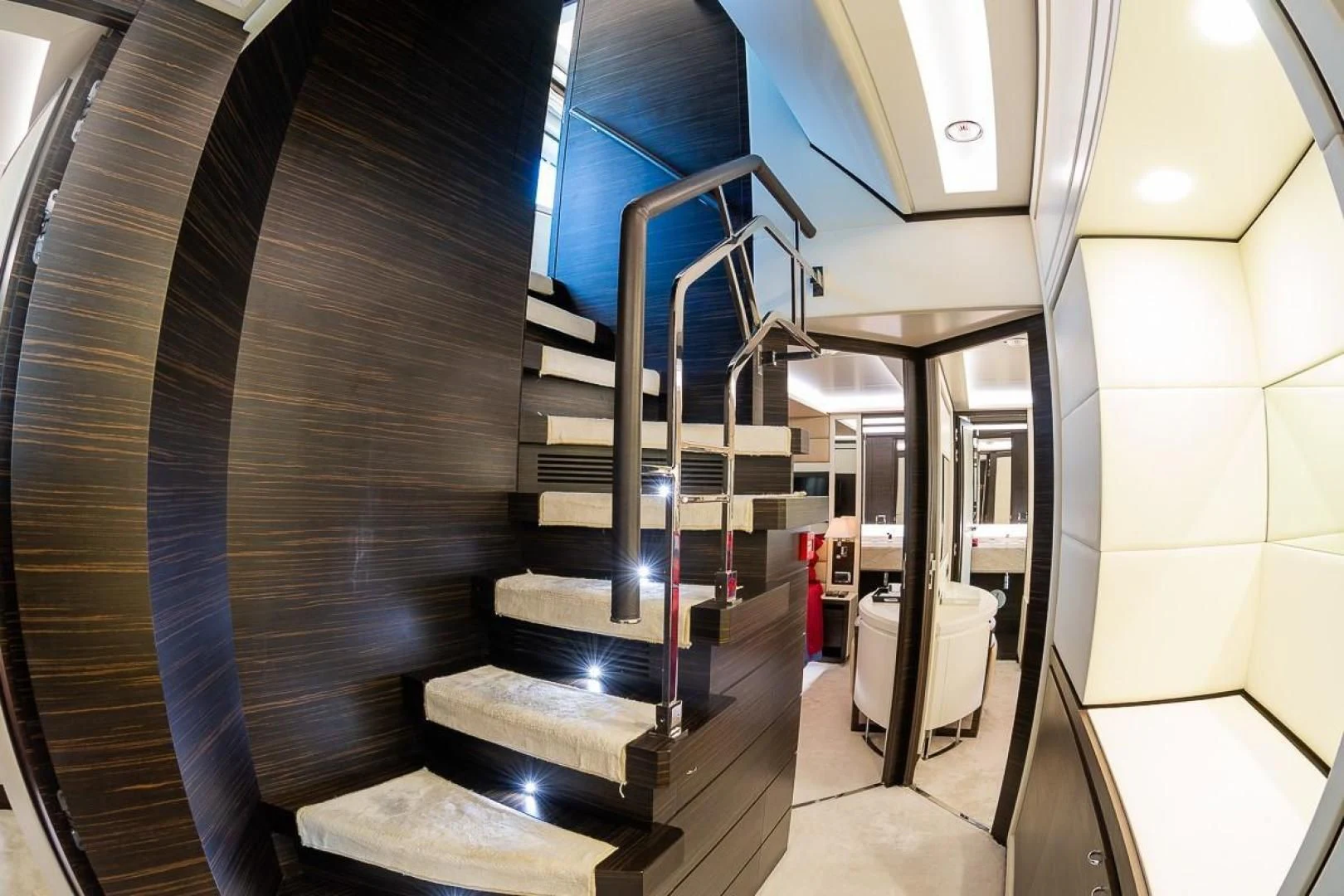 a bathroom with a set of stairs aboard BLUE BAY Yacht for Sale