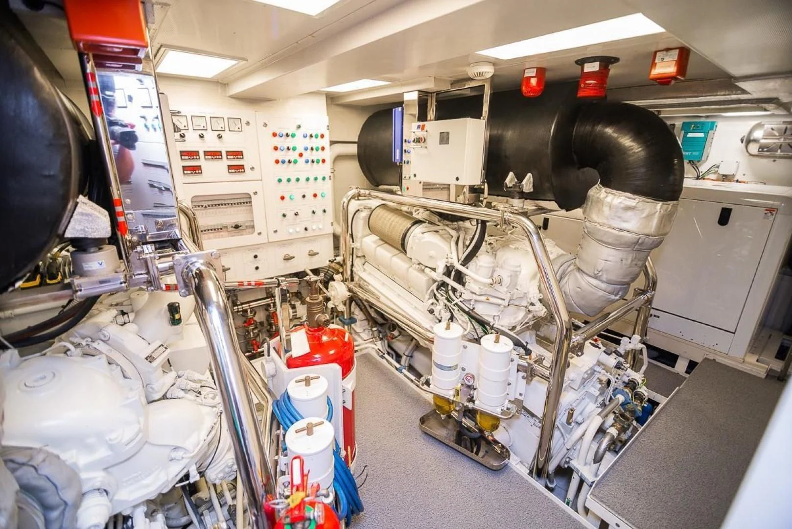 a room with machinery and equipment aboard BLUE BAY Yacht for Sale